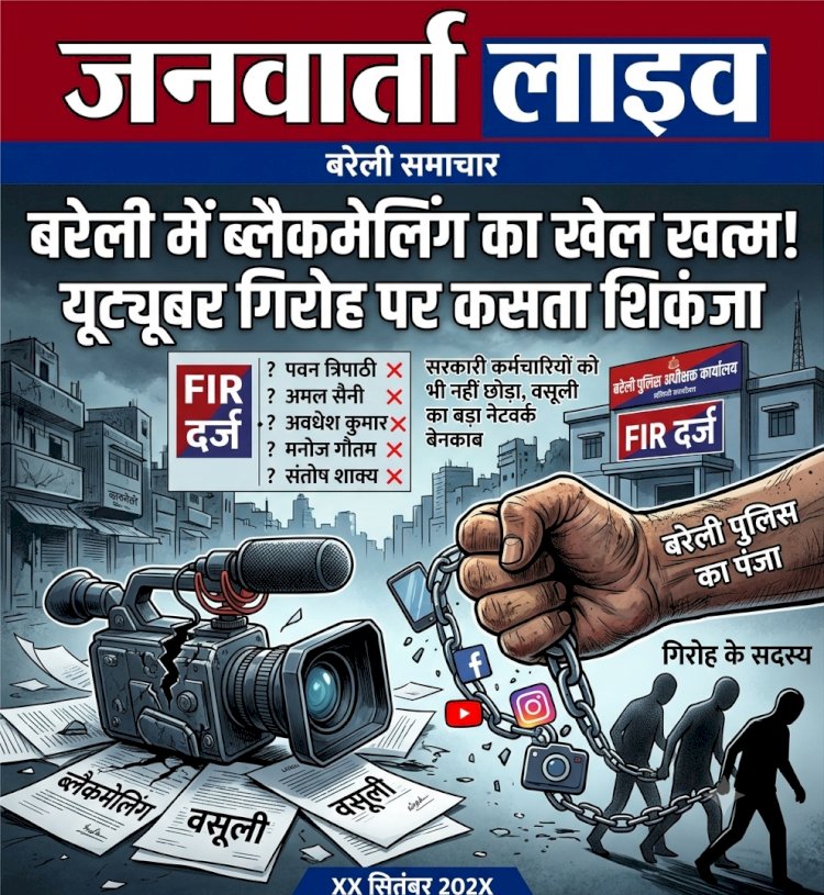 पत्रकारिता के नाम पर ब्लैकमेलिंग का खेल! बरेली में रंगदारी वसूलने वाले 5 कथित यूट्यूबरों पर कड़ा एक्शन, पुलिस का शिकंजा मजबूत